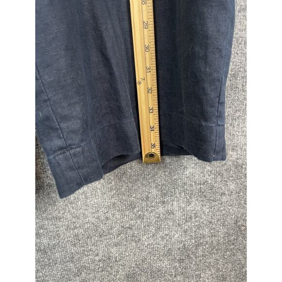 Talbots Navy Blue Linen Pants Size XL Elastic Waist Drawstring Coastal - Picture 7 of 13